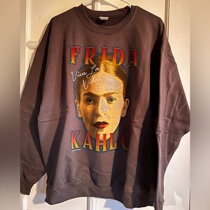 Frida Kahlo Graphic Men's Sweater - Brown